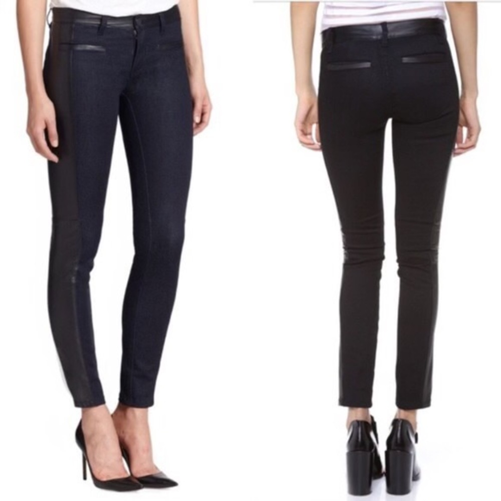 Tory Burch Leather Trim Jeans